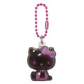 Japan Sanrio Acrylic Keychain - Hello Kitty : Black Pink Plump 3D - 1