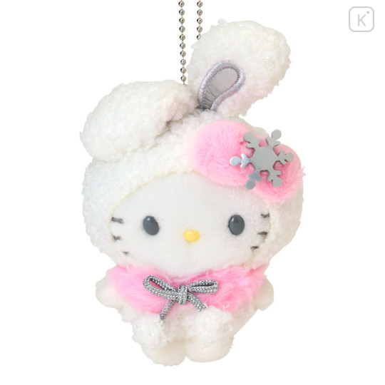 Japan Sanrio Original Mascot Holder - Hello Kitty : Christmas Snow Rabbit & Candy Ramune - 2