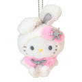 Japan Sanrio Original Mascot Holder - Hello Kitty : Christmas Snow Rabbit & Candy Ramune - 2