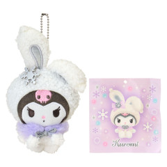 Japan Sanrio Original Mascot Holder - Kuromi : Christmas Snow Rabbit & Candy Ramune