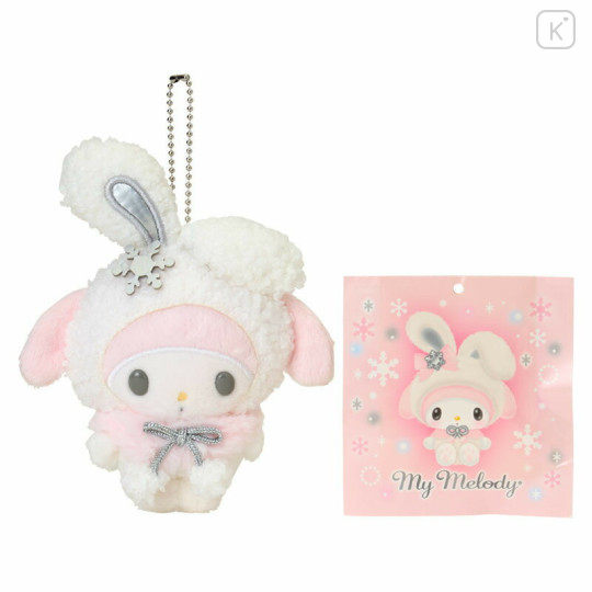 Japan Sanrio Original Mascot Holder - My Melody : Christmas Snow Rabbit & Candy Ramune - 1