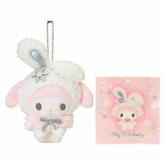 Japan Sanrio Original Mascot Holder - My Melody : Christmas Snow Rabbit & Candy Ramune