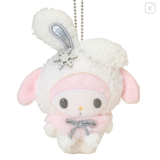 Japan Sanrio Original Mascot Holder - My Melody : Christmas Snow Rabbit & Candy Ramune - 2