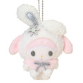 Japan Sanrio Original Mascot Holder - My Melody : Christmas Snow Rabbit & Candy Ramune - 2