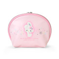 Japan Sanrio Original Round Cosmetic Pouch - Hello Kitty : Christmas Snow Rabbit & Snack - 2