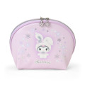 Japan Sanrio Original Round Cosmetic Pouch - Kuromi : Christmas Snow Rabbit & Snack - 1