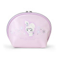 Japan Sanrio Original Round Cosmetic Pouch - Kuromi : Christmas Snow Rabbit & Snack - 2