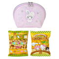 Japan Sanrio Original Round Cosmetic Pouch - Kuromi : Christmas Snow Rabbit & Snack - 5