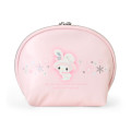 Japan Sanrio Original Round Cosmetic Pouch - My Melody : Christmas Snow Rabbit & Snack - 2