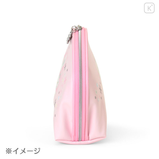 Japan Sanrio Original Round Cosmetic Pouch - My Melody : Christmas Snow Rabbit & Snack - 3