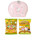 Japan Sanrio Original Round Cosmetic Pouch - My Melody : Christmas Snow Rabbit & Snack - 5