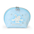 Japan Sanrio Original Round Cosmetic Pouch - Cinnamoroll : Christmas Snow Rabbit & Snack - 1