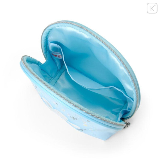 Japan Sanrio Original Round Cosmetic Pouch - Cinnamoroll : Christmas Snow Rabbit & Snack - 4