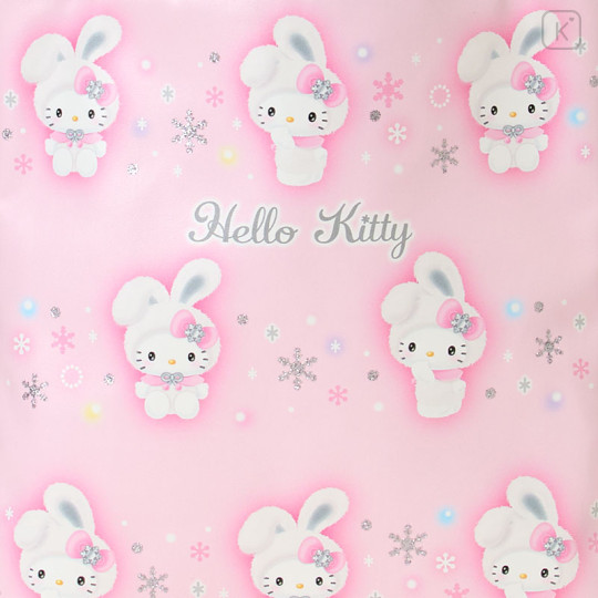 Japan Sanrio Original Mini Tote Bag - Hello Kitty : Christmas Snow Rabbit & Snack - 2