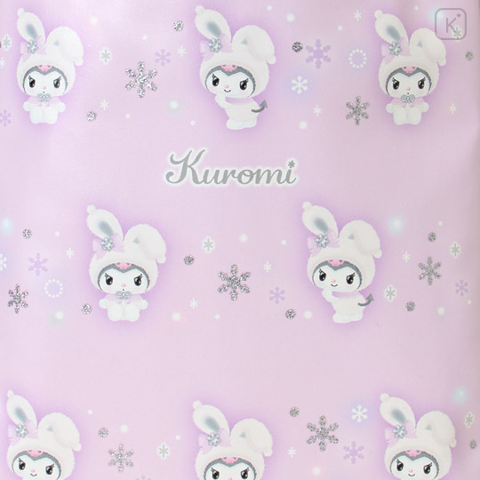 Japan Sanrio Original Mini Tote Bag - Kuromi : Christmas Snow Rabbit & Snack - 2