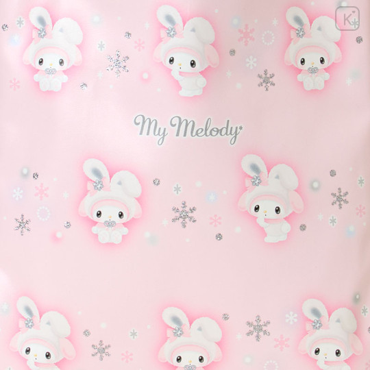 Japan Sanrio Original Mini Tote Bag - My Melody : Christmas Snow Rabbit & Snack - 2