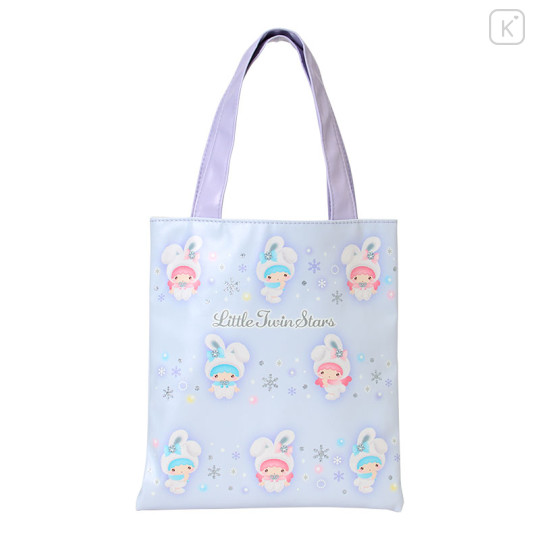 Japan Sanrio Original Mini Tote Bag - Little Twin Stars : Christmas Snow Rabbit & Snack - 1