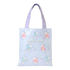 Japan Sanrio Original Mini Tote Bag - Little Twin Stars : Christmas Snow Rabbit & Snack