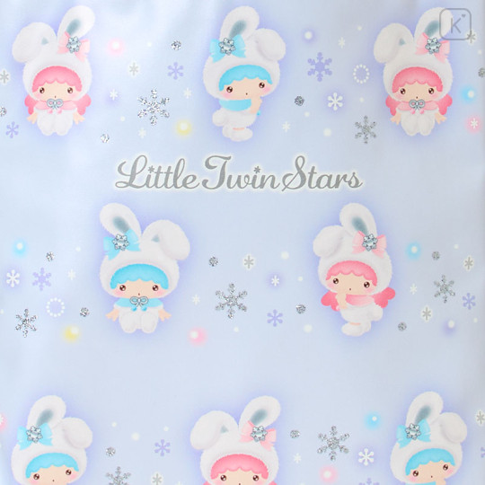 Japan Sanrio Original Mini Tote Bag - Little Twin Stars : Christmas Snow Rabbit & Snack - 2