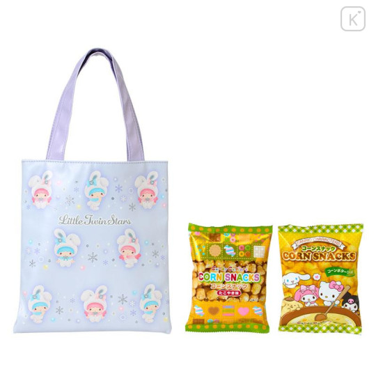Japan Sanrio Original Mini Tote Bag - Little Twin Stars : Christmas Snow Rabbit & Snack - 4