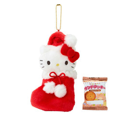 Japan Sanrio Original Mascot Holder - Hello Kitty : Christmas Stocking Boot & Cookie