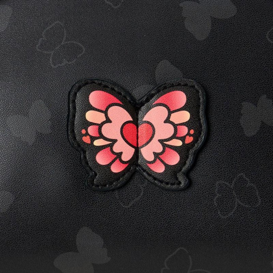 Japan Sanrio Original Round Cosmetic Pouch - Hello Kitty : Butterfly - 5