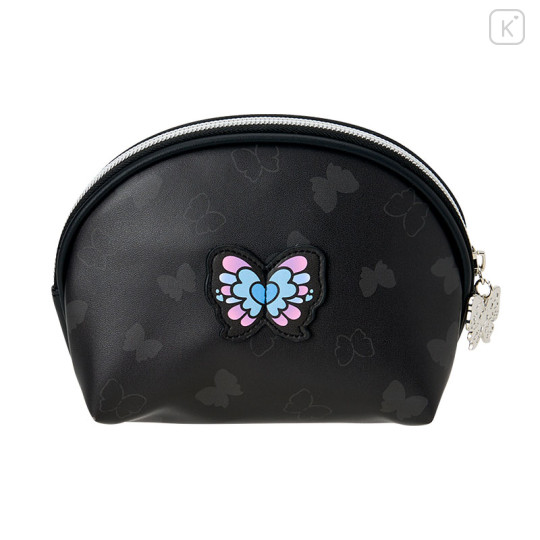 Japan Sanrio Original Round Cosmetic Pouch - Kuromi : Butterfly - 2
