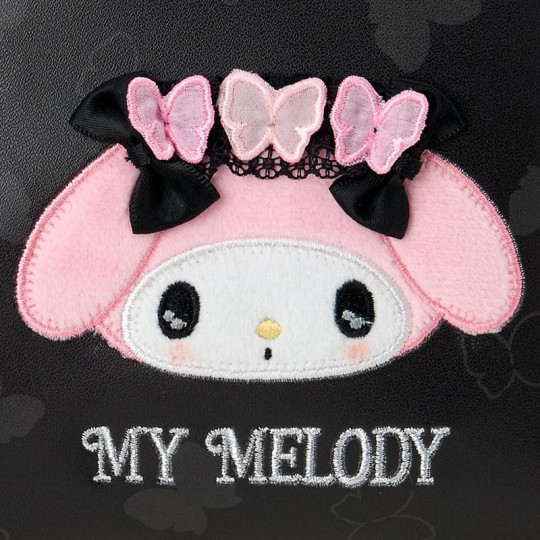 Japan Sanrio Original Round Cosmetic Pouch - My Melody : Butterfly - 4