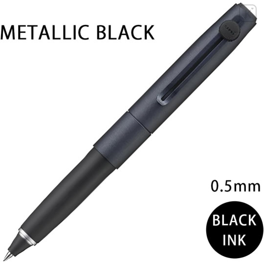 Japan Uni-ball Zento Signature Rollerball Pen - 0.5mm Metallic Black - 4
