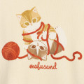 Japan Mofusand Crew Neck Sweater (M) - Cat Yarn Ball Beige - 2