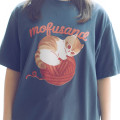 Japan Mofusand T-shirt (M) - Cat Yarn Ball Navy - 4