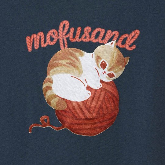 Japan Mofusand T-shirt (M) - Cat Yarn Ball Navy - 5