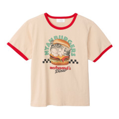 Japan Mofusand T-shirt (M) - Mofusand Diner Nyanburgers Cheese Burger Cat