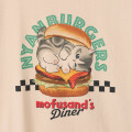 Japan Mofusand T-shirt (M) - Mofusand Diner Nyanburgers Cheese Burger Cat - 3