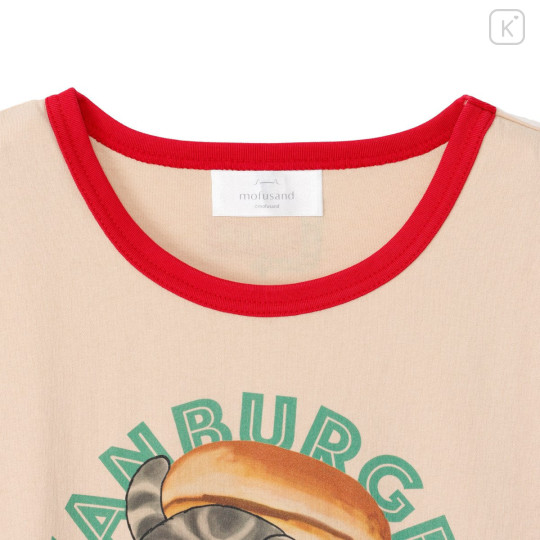 Japan Mofusand T-shirt (M) - Mofusand Diner Nyanburgers Cheese Burger Cat - 4