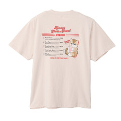 Japan Mofusand T-shirt (M) - Mofusand Diner Shake Stand Menu Cat