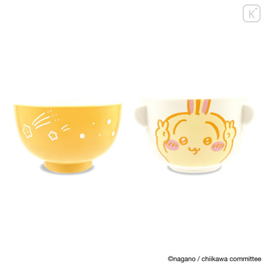Japan Chiikawa Porcelain Rice Bowl & Melamine Soup Bowl Set - Usagi - 5