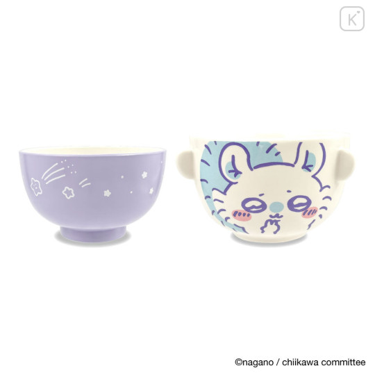 Japan Chiikawa Porcelain Rice Bowl & Melamine Soup Bowl Set - Momonga - 5