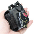 Japan Sanrio Mini Accessory Pouch & Charm Keychain - Hello Kitty : Gogo Gal Collection Glitter Black - 2