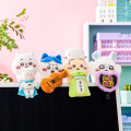 Japan Chiikawa Monitor Plush Toy - Hachiware : Hook-and-loop Watching from Your Desktop Guitar - 2