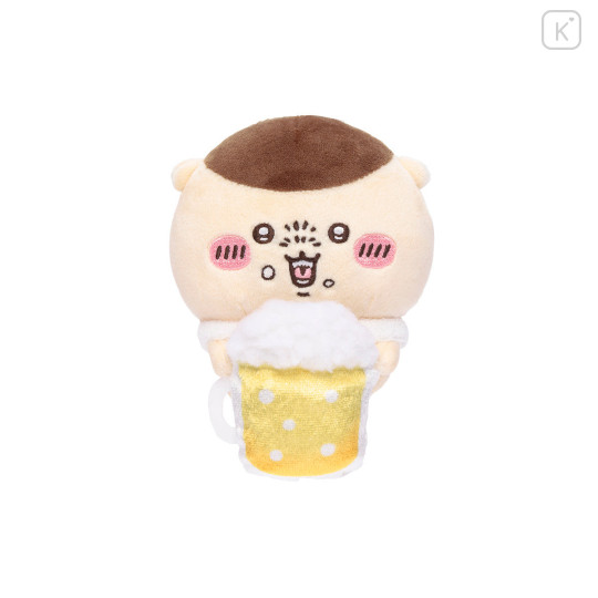 Japan Chiikawa Monitor Plush Toy - Kurimanju : Hook-and-loop Watching from Your Desktop Drinking Beer - 1