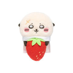 Japan Chiikawa Monitor Plush Toy - Rakko : Hook-and-loop Watching from Your Desktop Favourite Strawberry