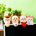 Japan Chiikawa Monitor Plush Toy - Rakko : Hook-and-loop Watching from Your Desktop Favourite Strawberry - 3