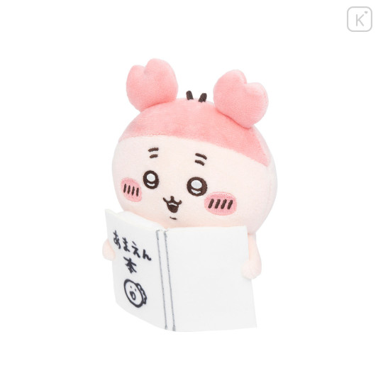 Japan Chiikawa Monitor Plush Toy - Furuhonya Kani-chan : Hook-and-loop Watching from Your Desktop Reading Book - 8