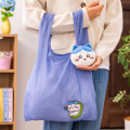 Japan Chiikawa Eco Shopping Bag & Mascot Pouch - Hachiware : Blue Purple - 1