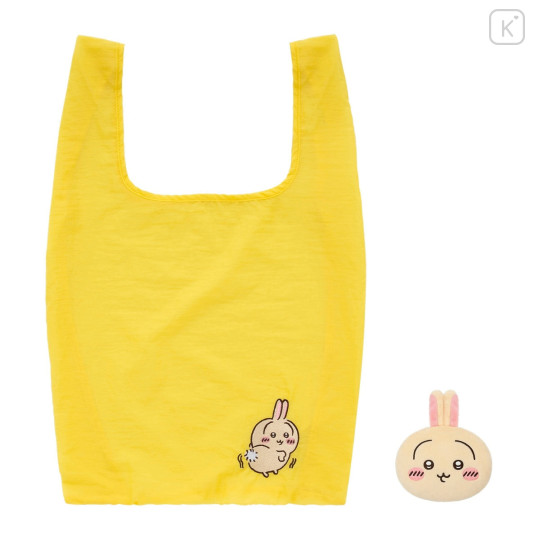 Japan Chiikawa Eco Shopping Bag & Mascot Pouch - Usagi : Sharp Yellow - 8