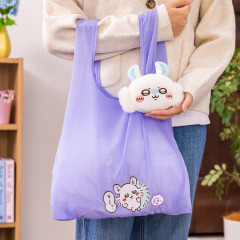 Japan Chiikawa Eco Shopping Bag & Mascot Pouch - Momonga : Purple