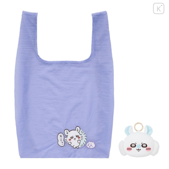 Japan Chiikawa Eco Shopping Bag & Mascot Pouch - Momonga : Purple - 8