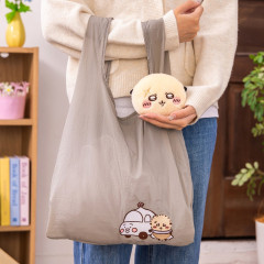 Japan Chiikawa Eco Shopping Bag & Mascot Pouch - Rakko : Grey
