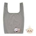 Japan Chiikawa Eco Shopping Bag & Mascot Pouch - Rakko : Grey - 8